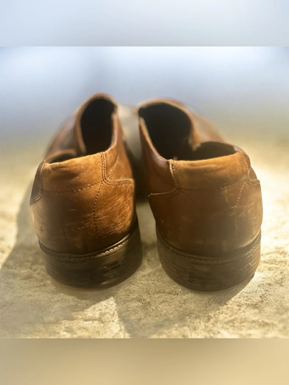 Johnston & Murphy Men's Size 10.5 M Brown Leather Dress Loafers Slip On 20-3600